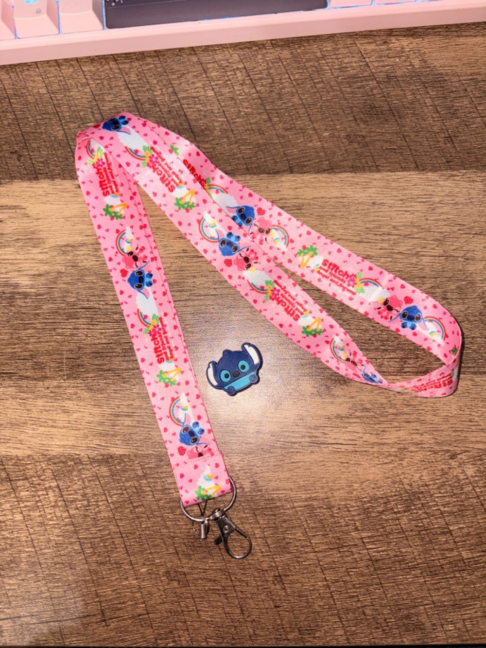 Pink Stitch Lanyard for Kids - Cute Character Design